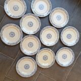 11 plates in opaque porcelain from Gien known as Terre de Fer