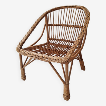 Chaise enfant en rotin vintage