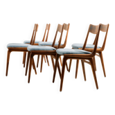 Chaise de salle à manger modèle 370 Boomerang en teck par Alfred Christensen pour Slagelse Møbelværk, ensemble de 6