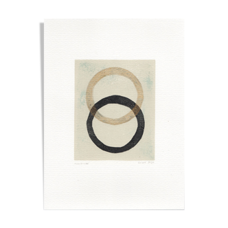 Monotype on paper original dated and signed without the frame