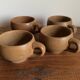 4 stoneware coffee cups