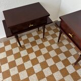 Scandinavian style varnished wood bedside tables from the 60s (X2)