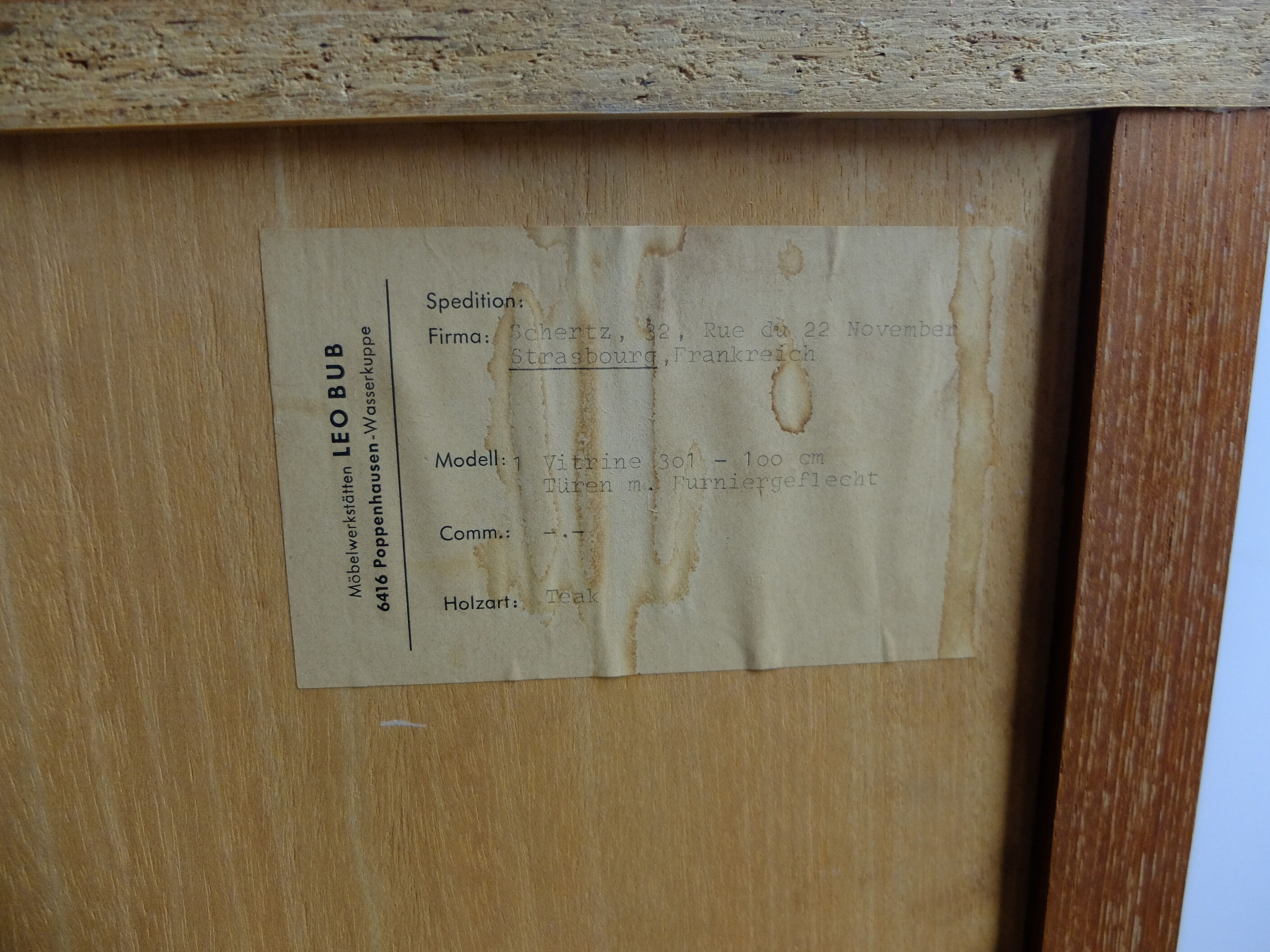 Silversmith in two-door teak 1960, léo bub