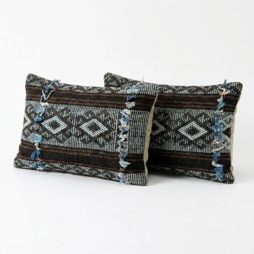 Set of 2 vintage kilim cushion covers 36x51 cm