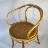 Le Corbusier b9 blond armchair, by Kohn, wooden seat 1915