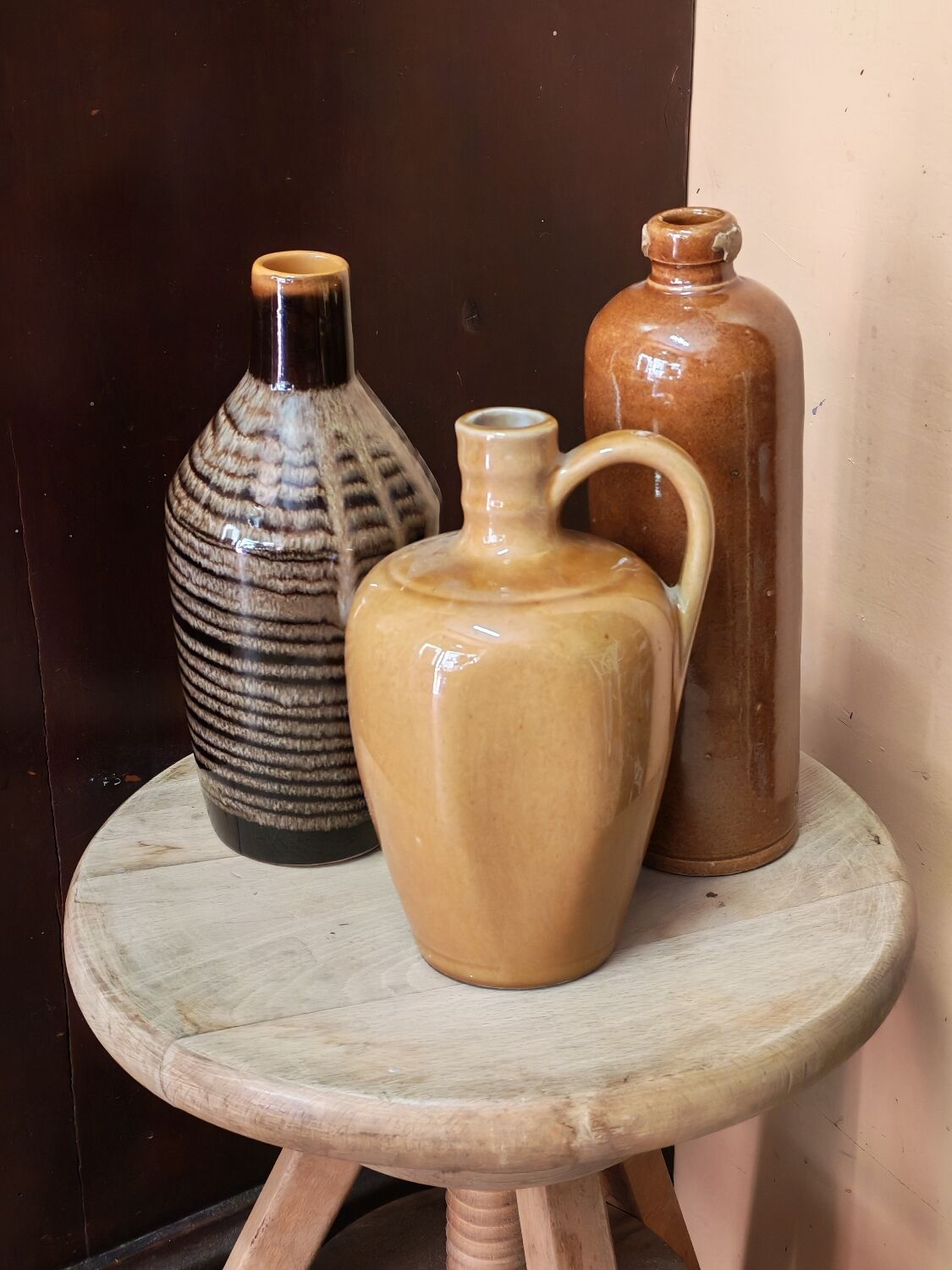 Set of vintage bottle vases