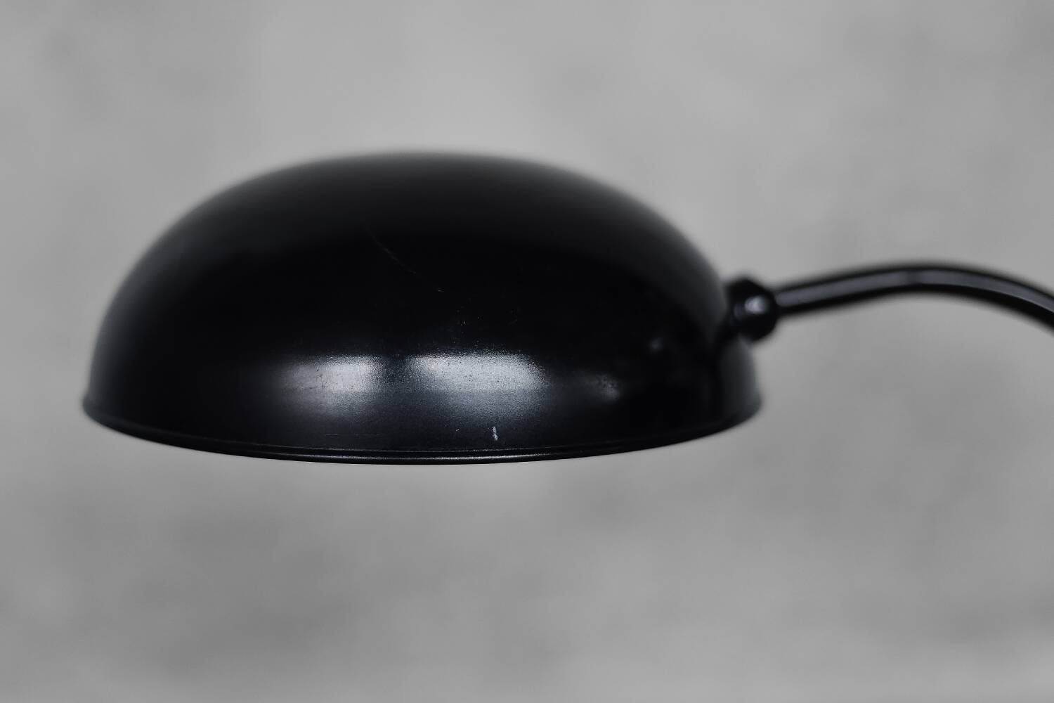 Bauhaus Vintage Minimalist Desk Lamp in Black Metal by Gebrüder Cosack Gecos, Germany, 1940s