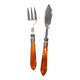 Cutlery Chabanna. Stainless steel and iridescent handle; 24 dessert place settings.