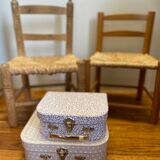 Vintage children's chair in wood and straw