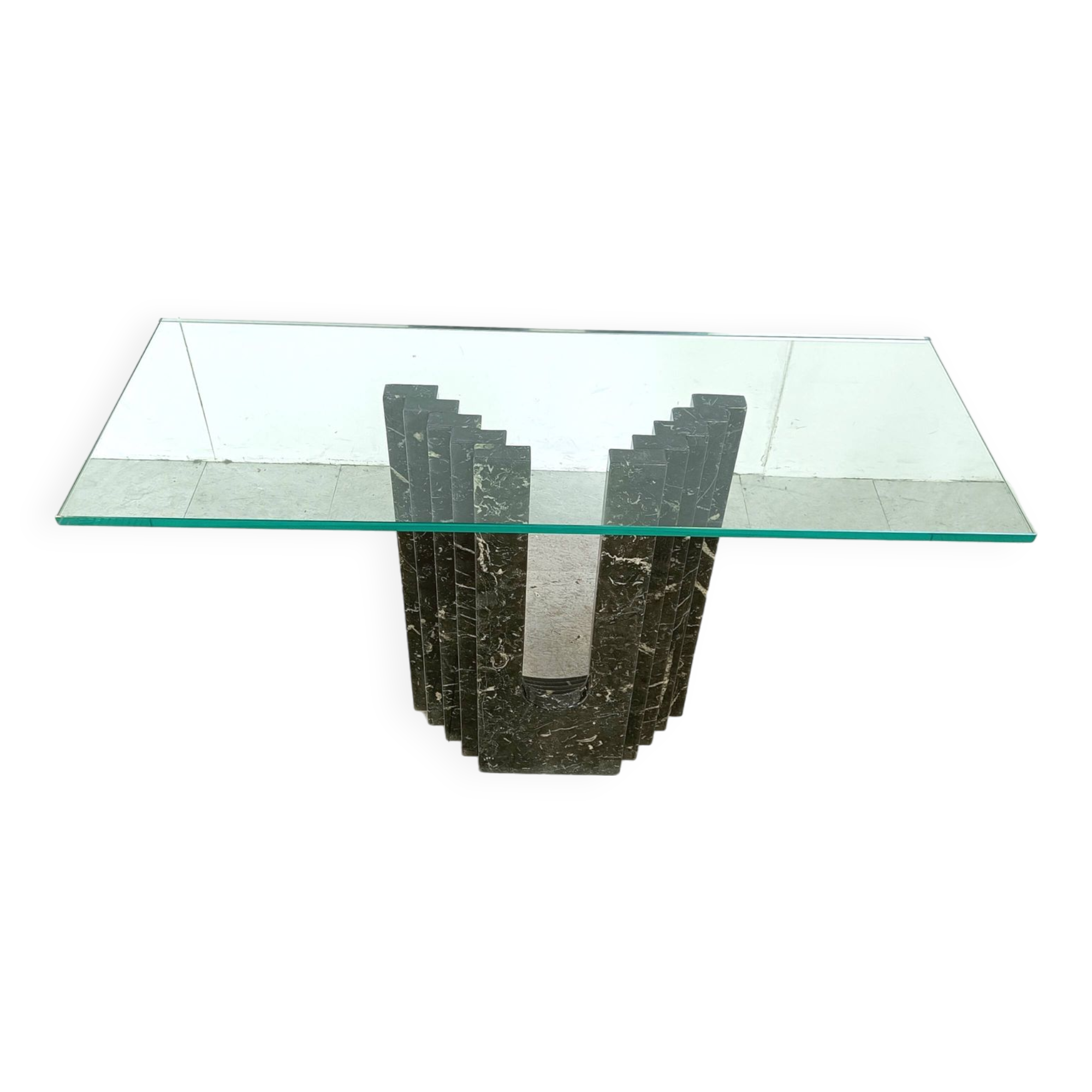 Vintage black marble console table by Cattelan Italy, 1980s