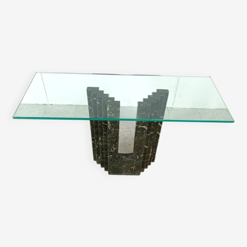 Vintage black marble console table by Cattelan Italy, 1980s