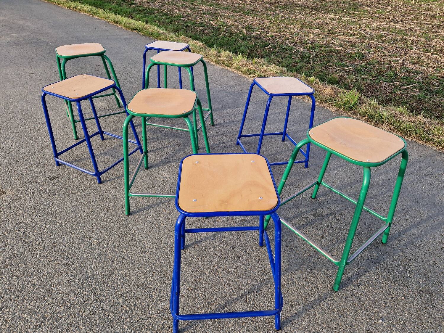 Lot de 8 Tabourets industriels atelier Gaston Cavaillon Mulca