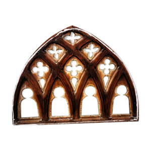 Imposte ancien en chêne à motifs