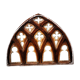 Antique oak impost with religious motifs