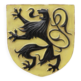 Plaque murale avec lion flamand par Vandeweghe pour Amphora, Belgique, vers 1950