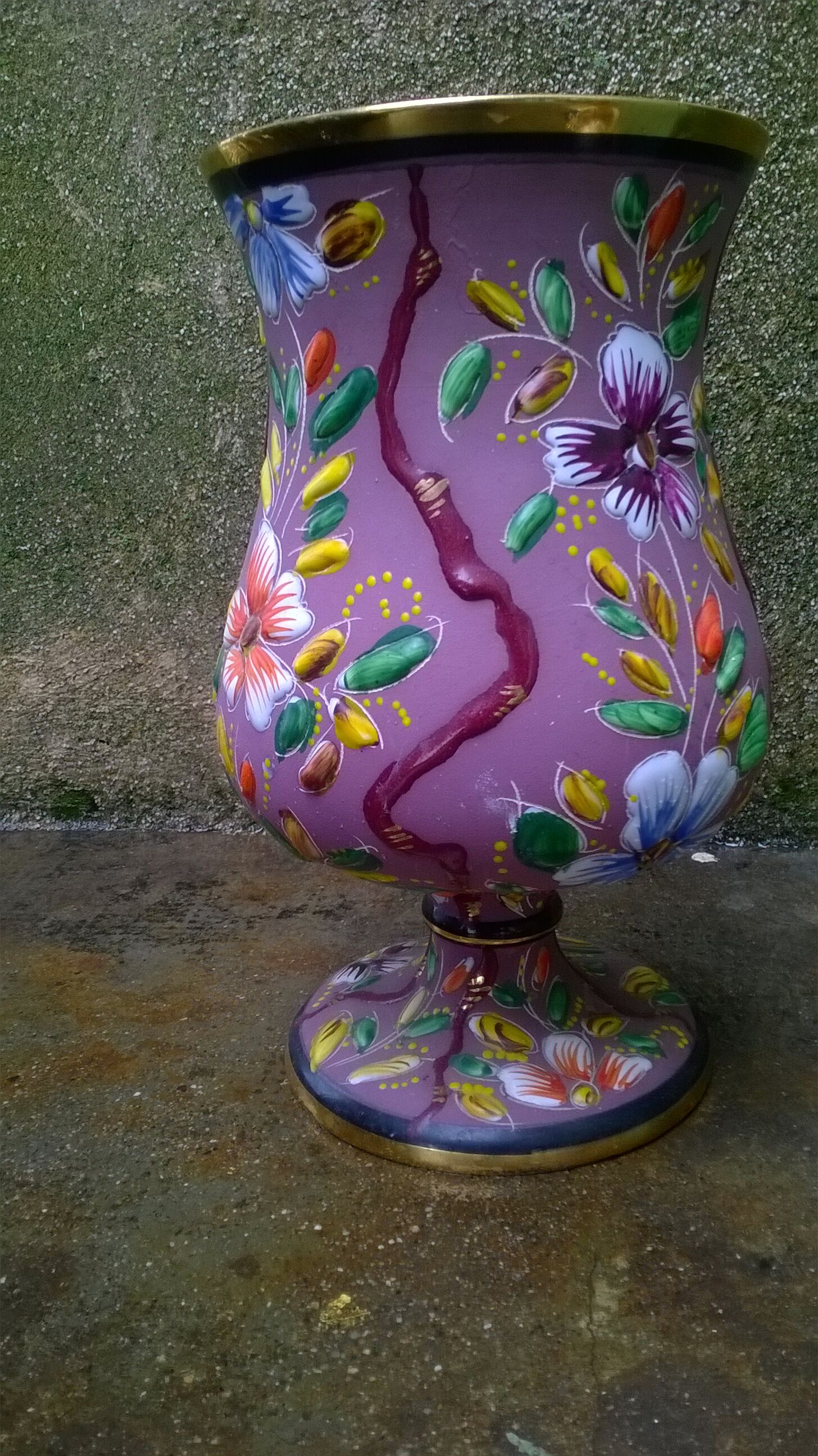 Vintage enamelled vase