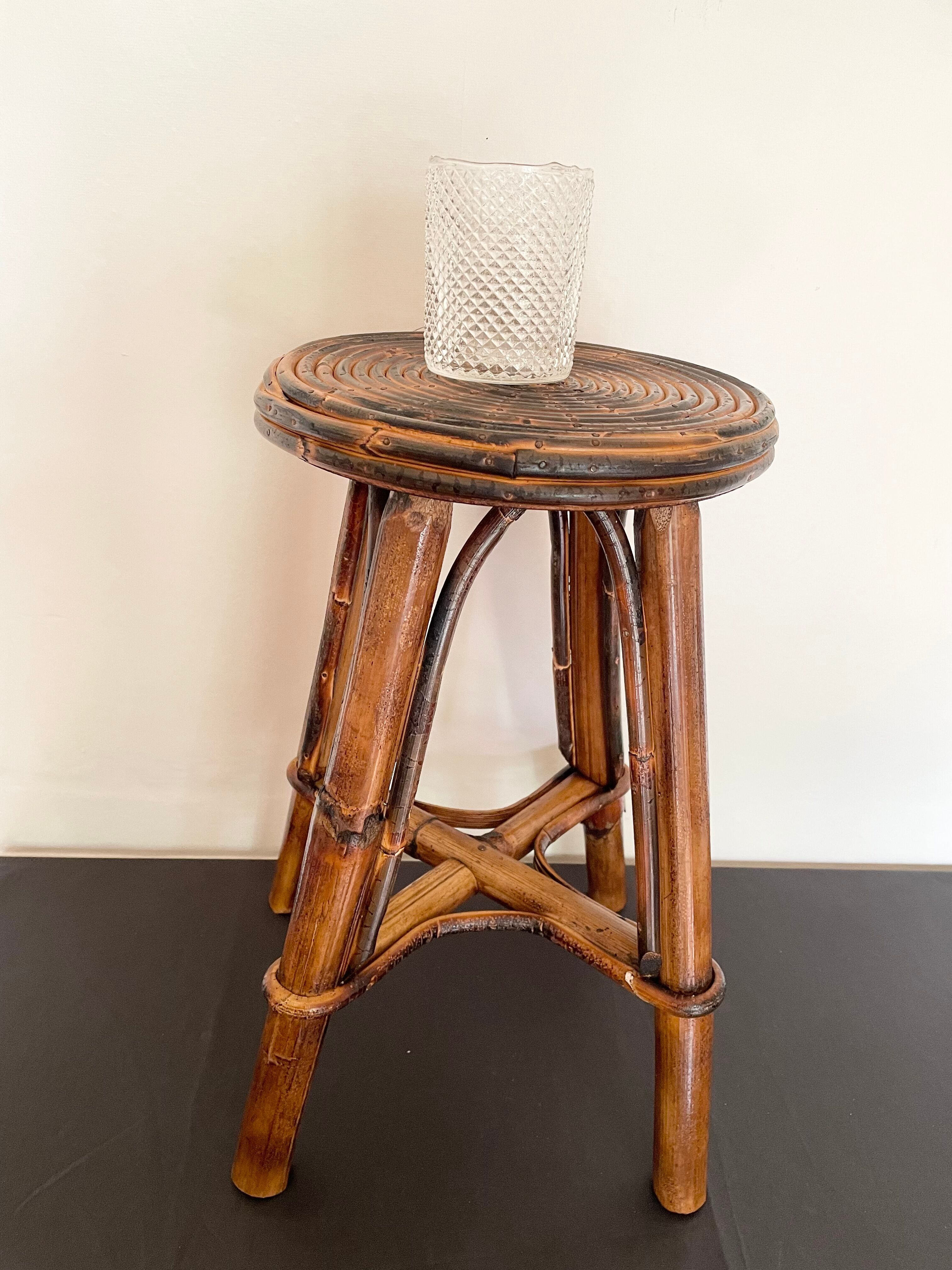 Smoked bamboo stool