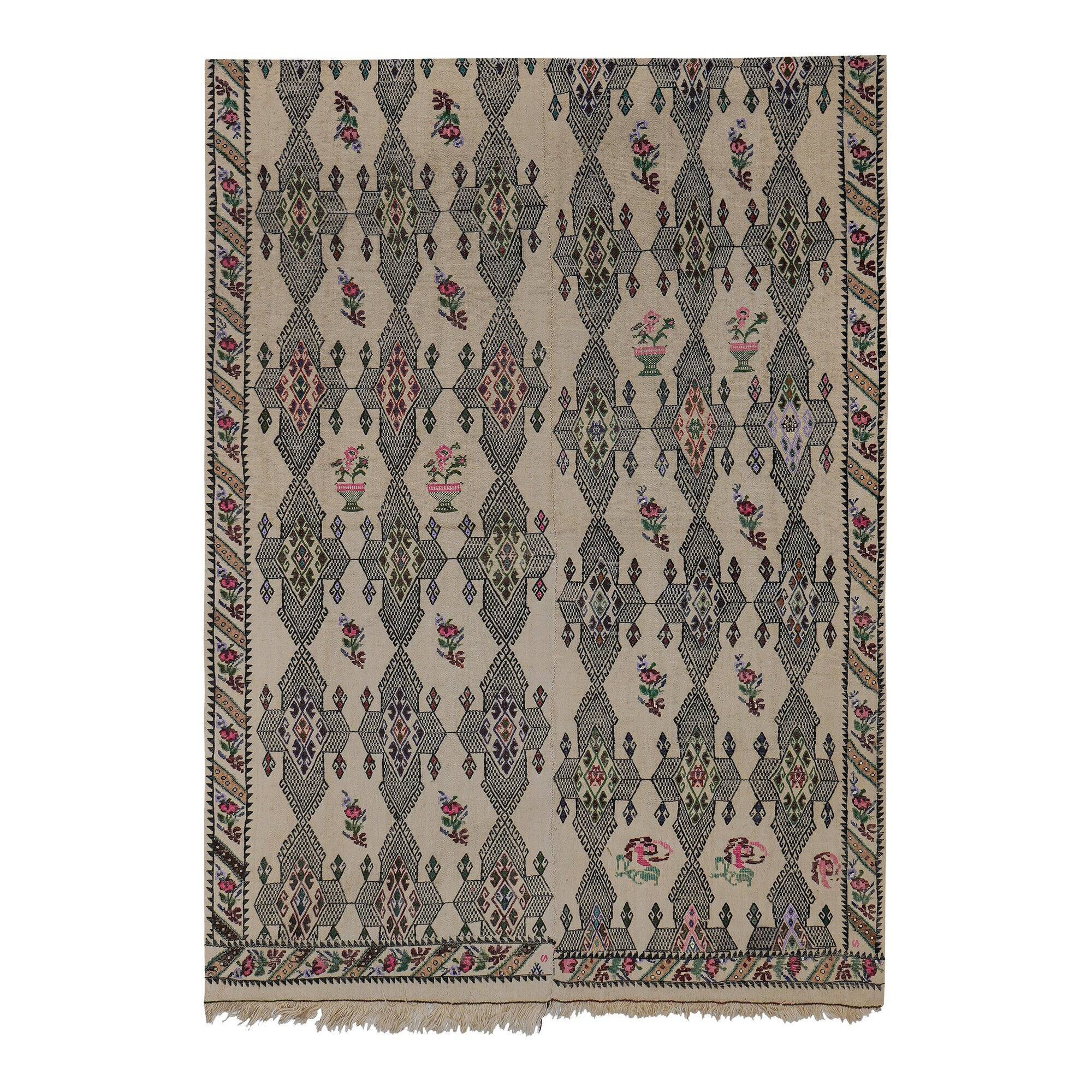 Kilim turc vintage tissé main 172x233 cm