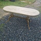 Bronze and marble coffee table