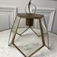 Brass pendant lamp and graphic gilded glass 60s-70s