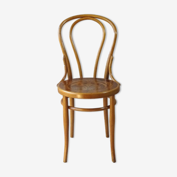 Chaise bistrot de Vienne n°18 bois-courbé par Kohn ,1910 assise bois,