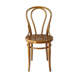 Chaise bistrot de Vienne n°18 bois-courbé par Kohn ,1910 assise bois,