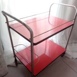 Red formica serving trolley