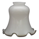White Opaque Glass Bell Shaped Shade With Contrasting Frilled Edge