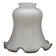 White Opaque Glass Bell Shaped Shade With Contrasting Frilled Edge