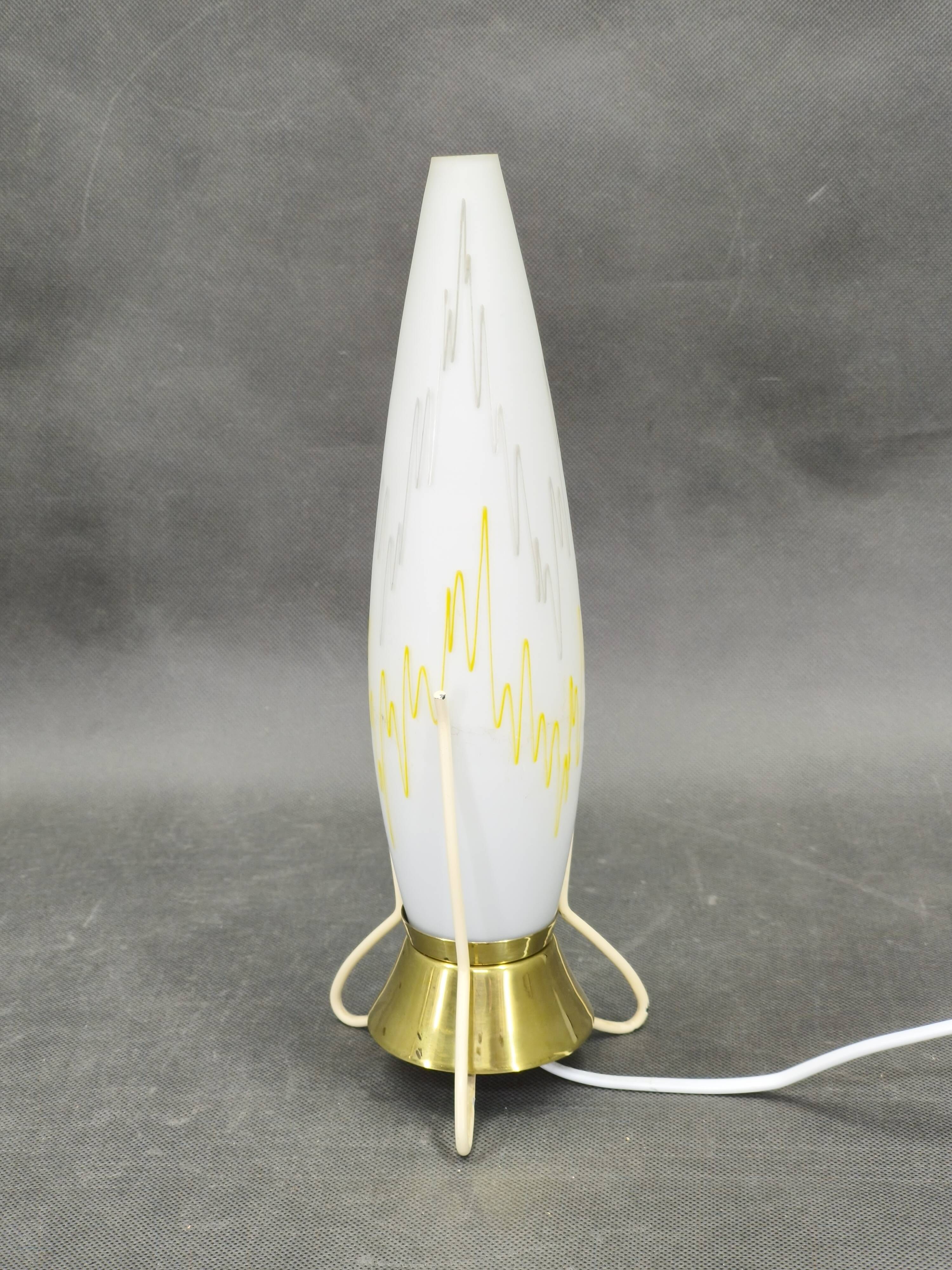 Zukov Czech Mid Century Glass Table Lamp, 1960s