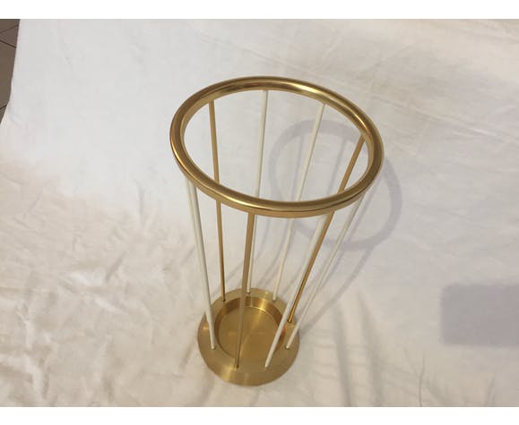 Vintage gold metal umbrella holder from the 1950s