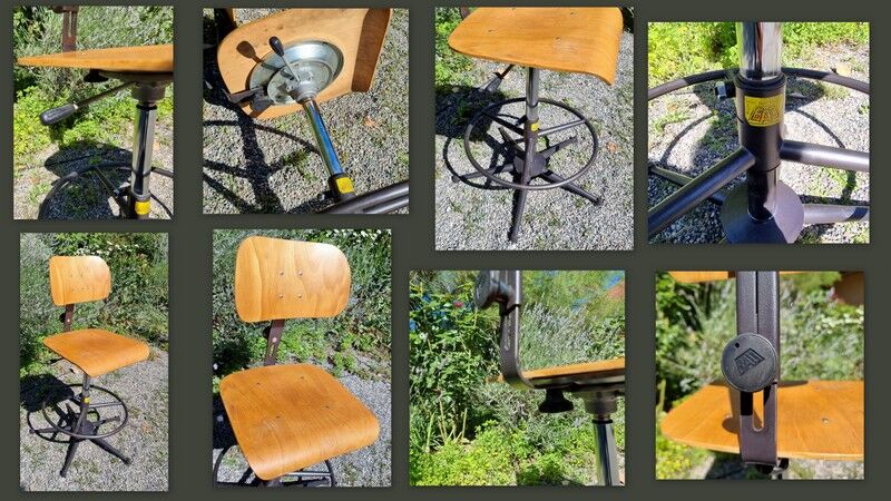 Workshop chair desk bao rotating and adjustable 70s