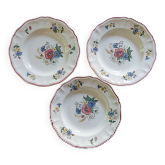 Lot 3 a assiettes creuses Sarreguemines  Agreste