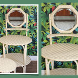 Dressing table and stool in scoubidou