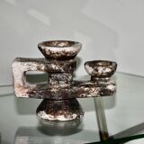 Brutalist stone candle holder 1960