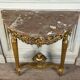 Console Louis XVI in gilded wood, Rance marble, 18th century