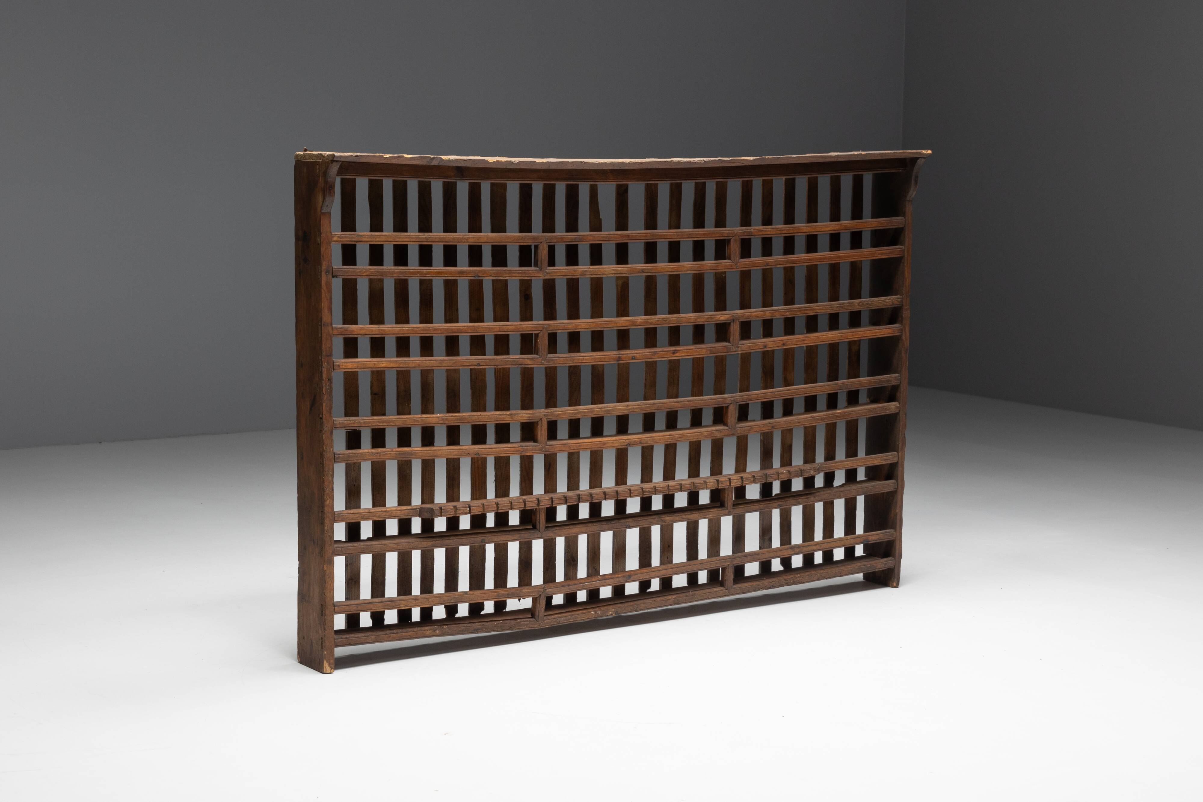 Rural Travail Populaire Shelving Unit, France, 19th Century