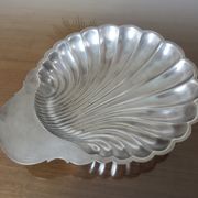 Set of 2 dishes shell christofle floret France in silver metal