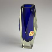 Murano Blue Sommerso Vase, Vintage, Italy, 1970s