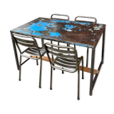 Industrial style table and chairs