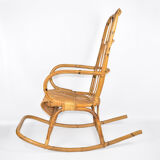 Rattan rocking chair Denmark, 1970s, Scandinavian style