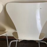 Set of 4 chairs series 7 Jacobsen Fritz hansen 1969 Denmark white