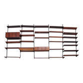 Modular Dark wooden Wall System from Kai Kristiansen - FM Møbler