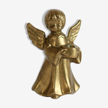 Brass cherub candle holder