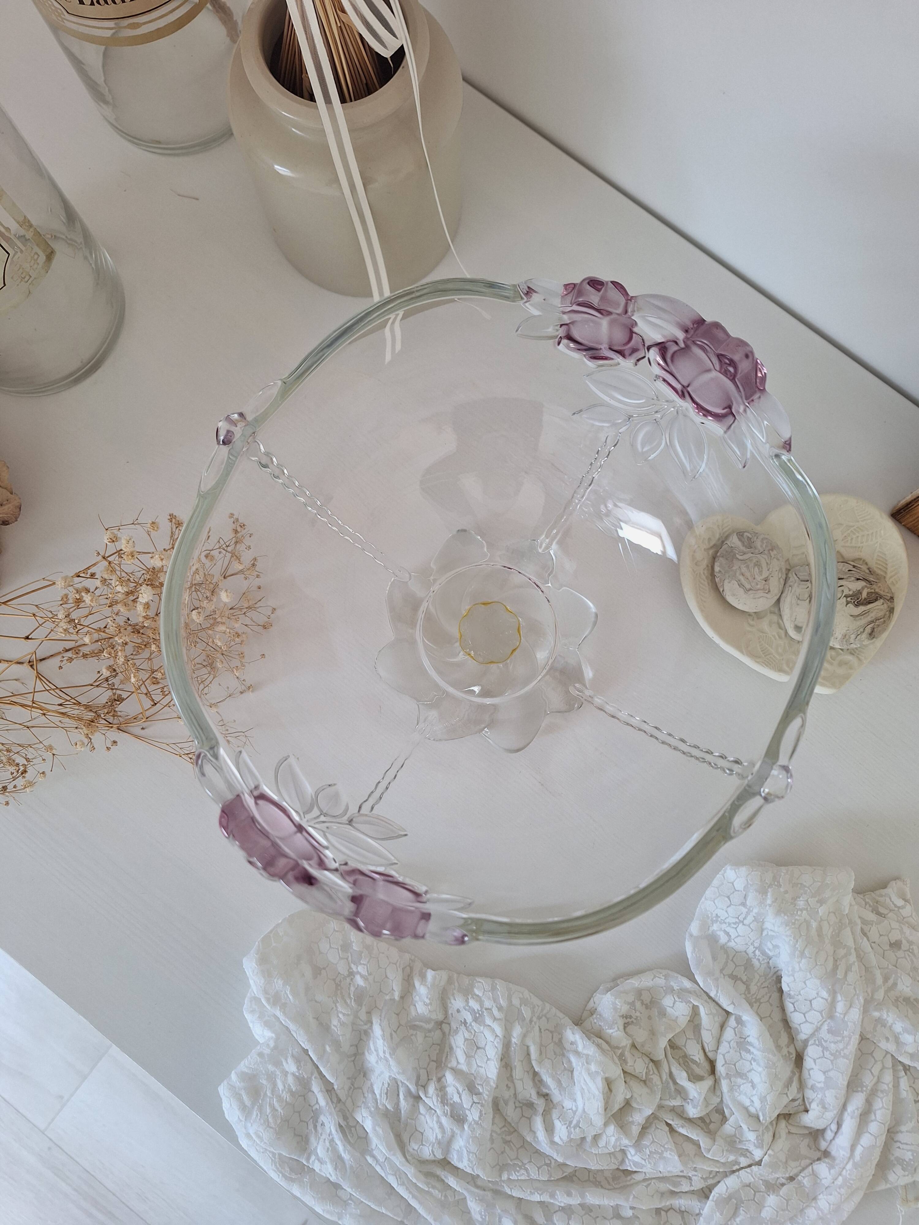 Vintage white and pink glass cup