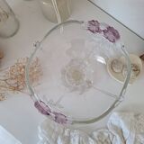 Vintage white and pink glass cup