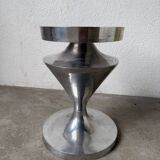 Brushed stainless steel console pedestal 1970