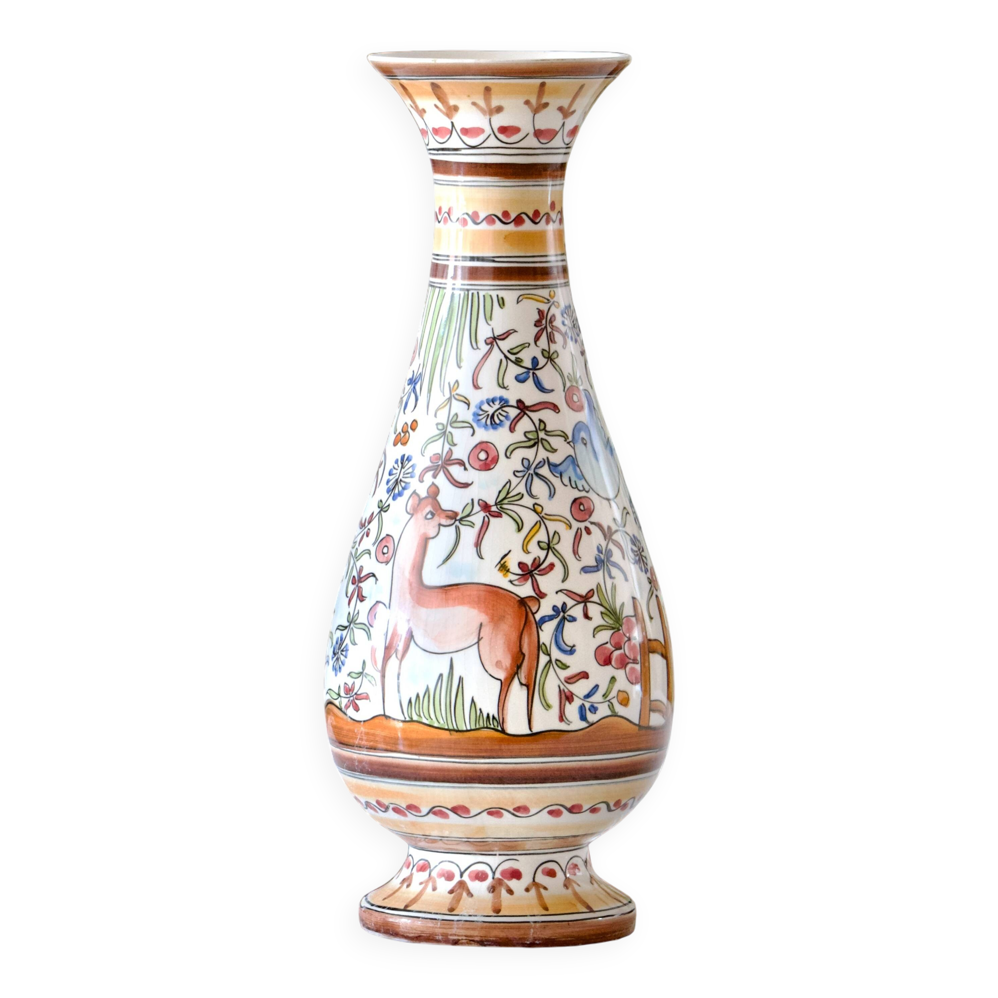 Large handcrafted Coimbra vase, hand-painted, unique piece