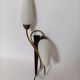 Lunel 1960 wall lamp, opaline, metal and golden brass
