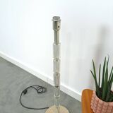 Jaren 70 glazen vloerlamp met chroom